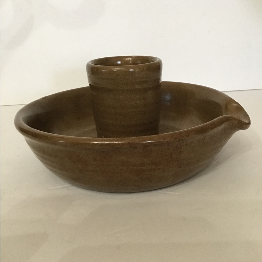 Original Art Pottery Drunken Chicken Roaster Baker Bowl Studio H&H Pottery Texas
